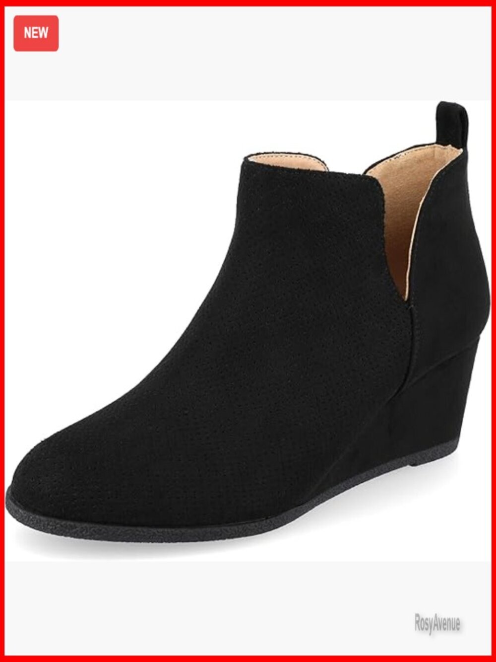 Faux Suede Wedge Booties, Pull-On Ankle Boots, Work to Night Out